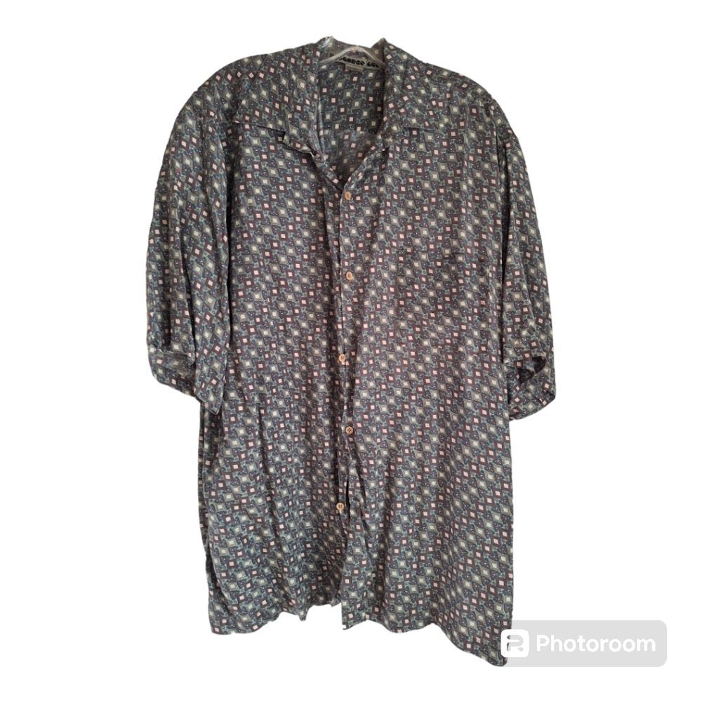 Resource One Men's 100% Silk Button Down Top Size L